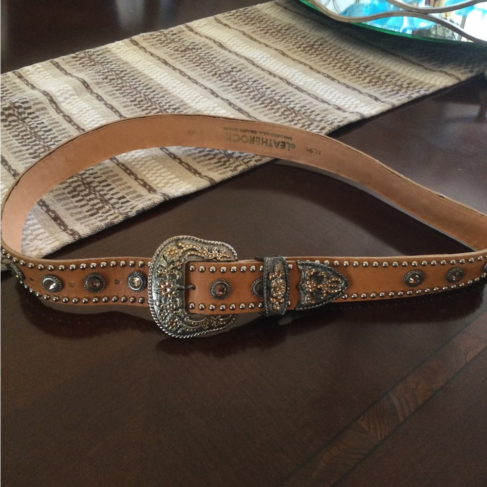 Leather Studded Belt size 38 Waist